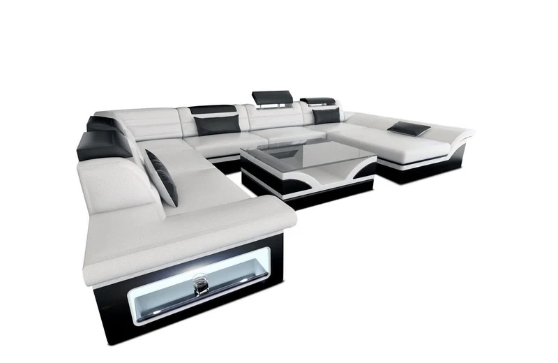Wohnlandschaft Enzo XXL U-Form in Leder
