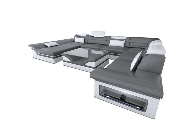 Wohnlandschaft Enzo XXL U-Form in Leder