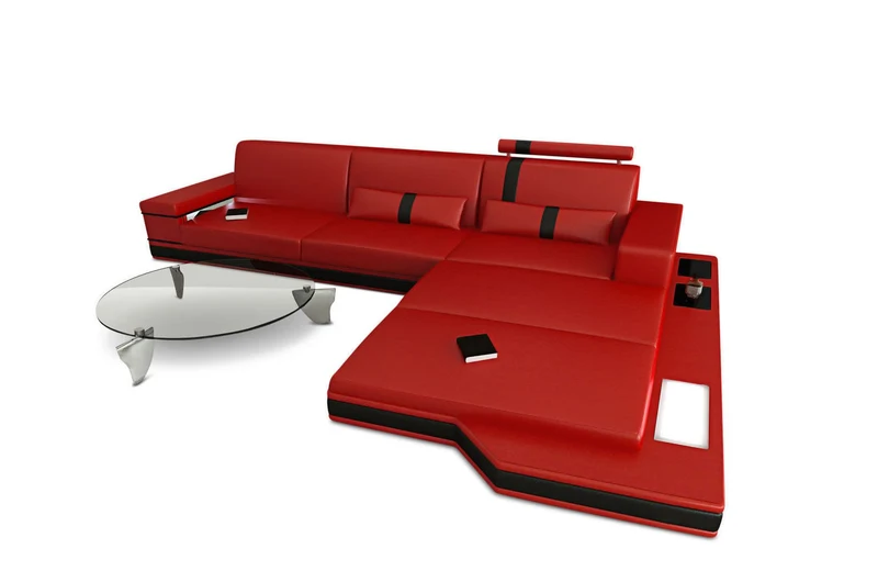 Couch Messana L-Form in Leder