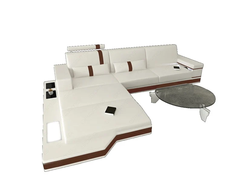 Couch Messana L-Form in Leder