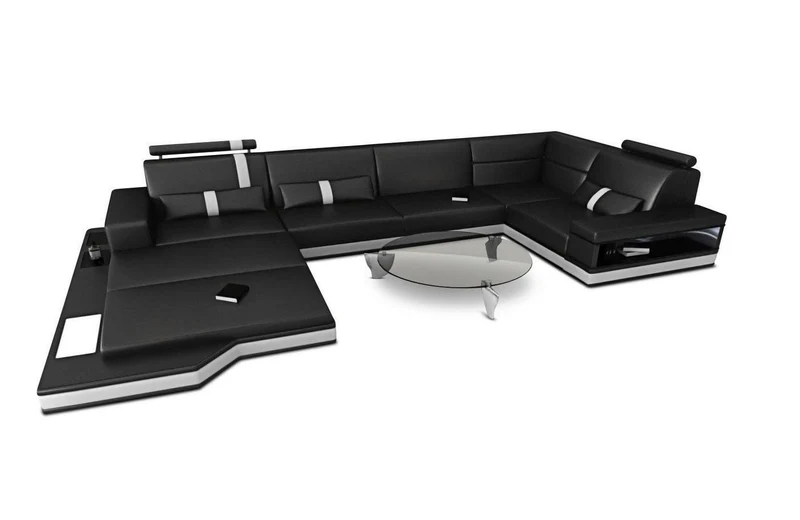 Sofa Messana U-Form in Leder