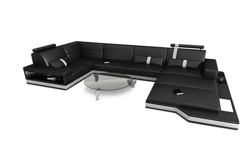 Sofa Messana U-Form in Leder