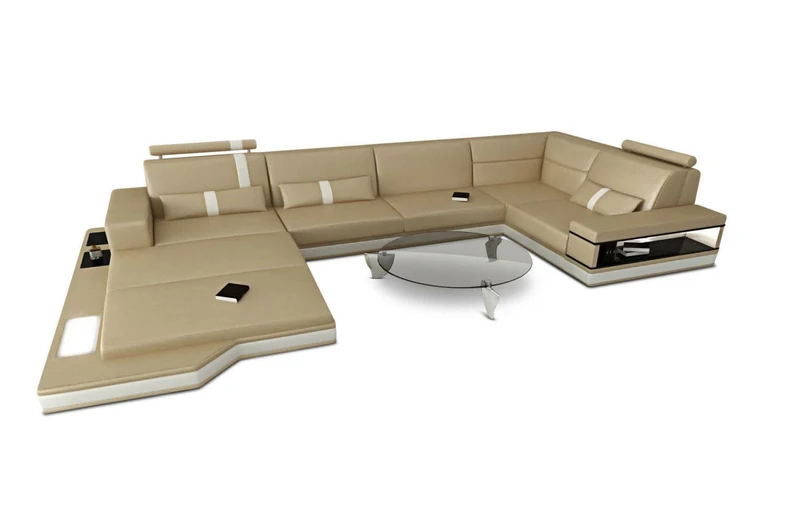Sofa Messana U-Form in Leder
