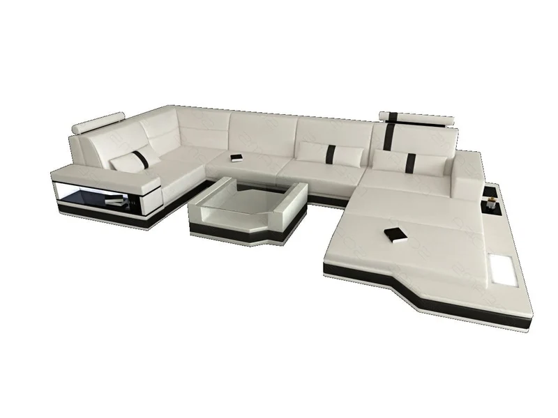 Sofa Messana U-Form in Leder