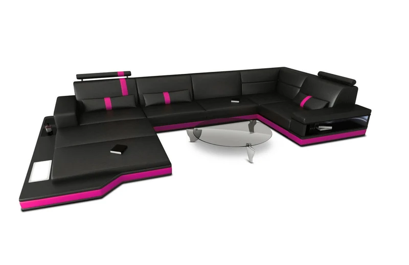Sofa Messana U-Form in Leder