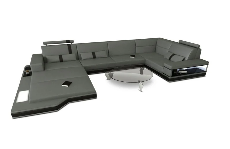Sofa Messana U-Form in Leder