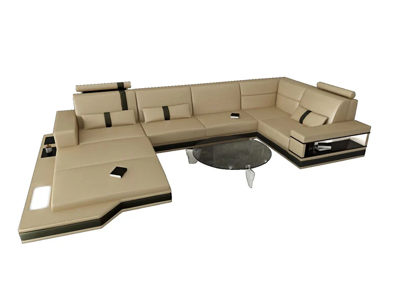 Sofa Messana U-Form in Leder