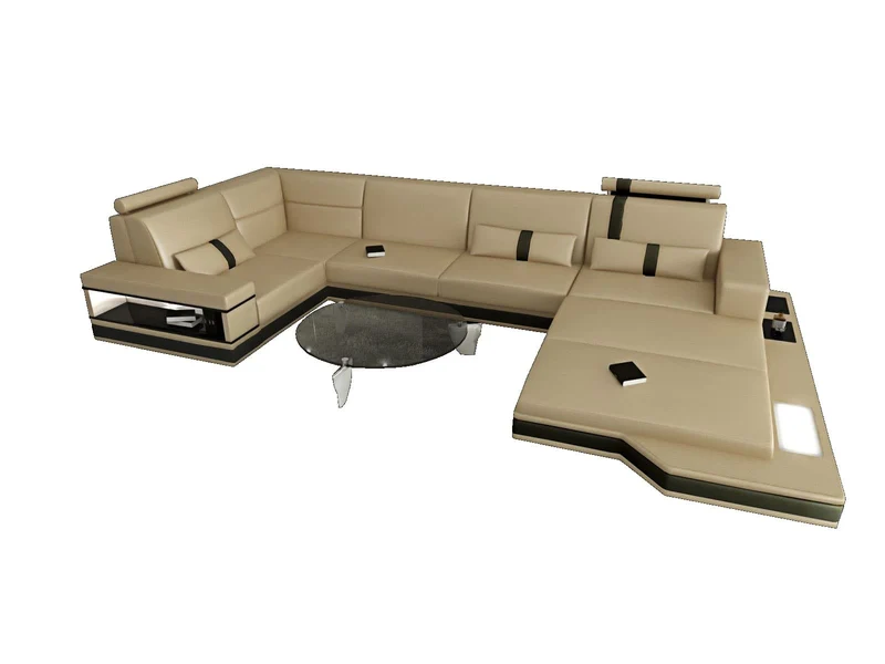 Sofa Messana U-Form in Leder