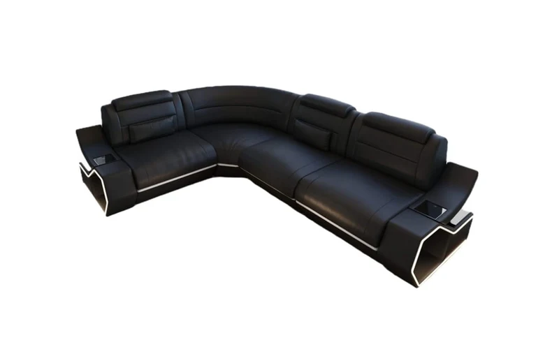Couch Pescara L-Form in Leder