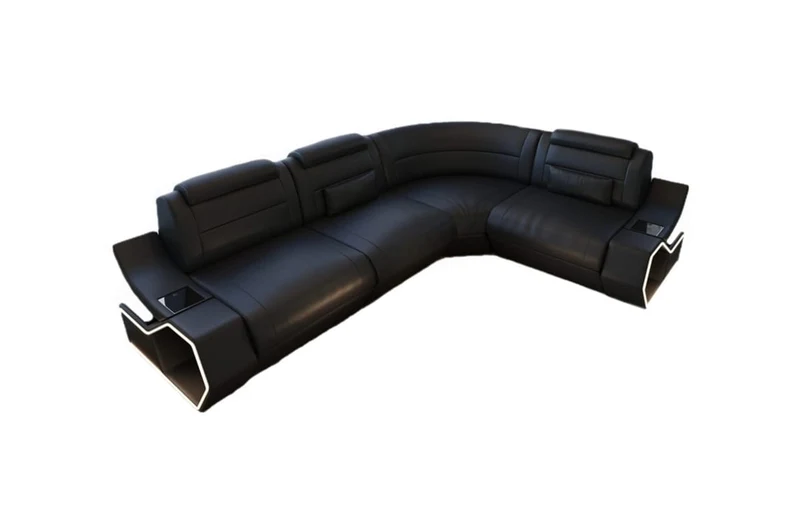 Couch Pescara L-Form in Leder