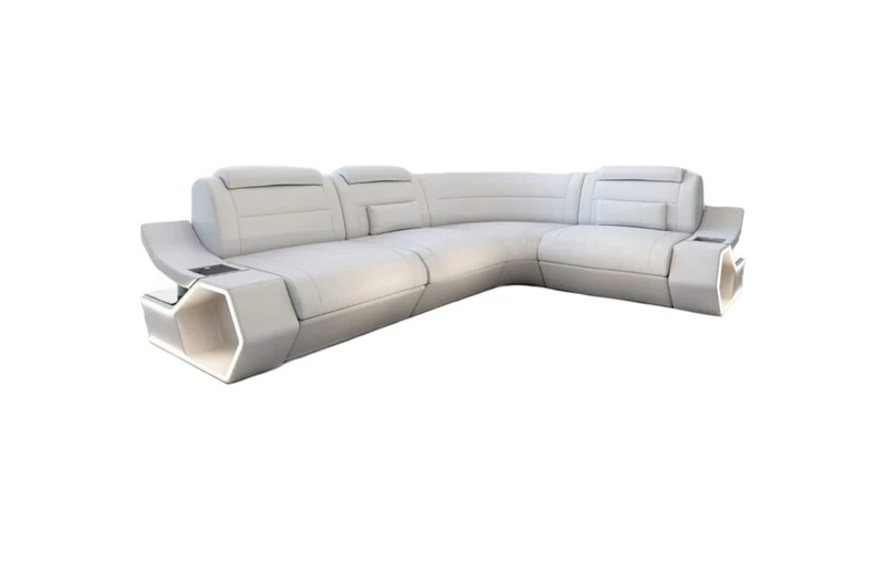 Couch Pescara L-Form in Leder