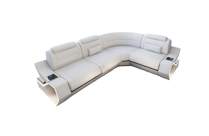 Couch Pescara L-Form in Leder