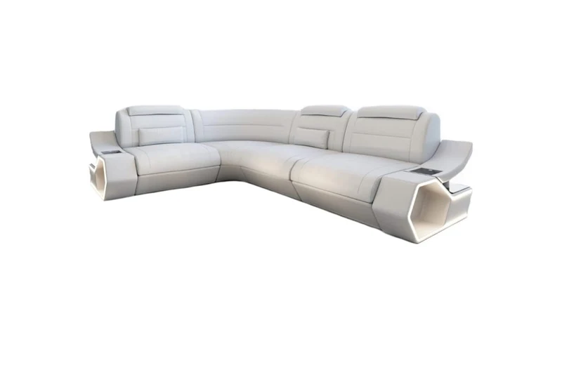 Couch Pescara L-Form in Leder