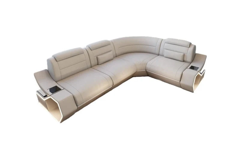 Couch Pescara L-Form in Leder