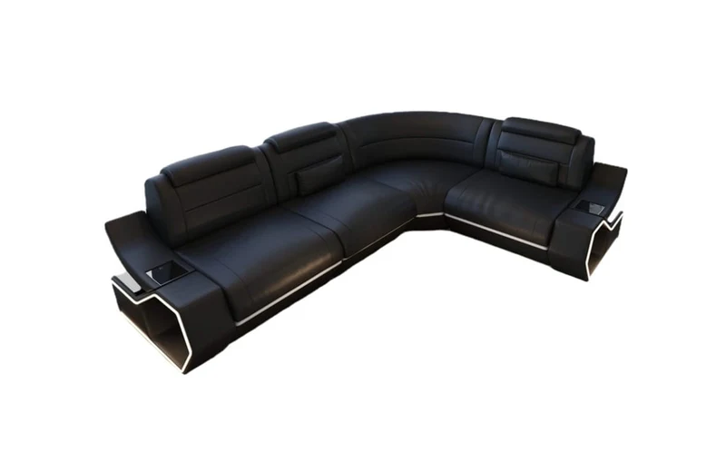Couch Pescara L-Form in Leder