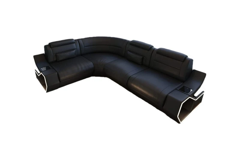 Couch Pescara L-Form in Leder