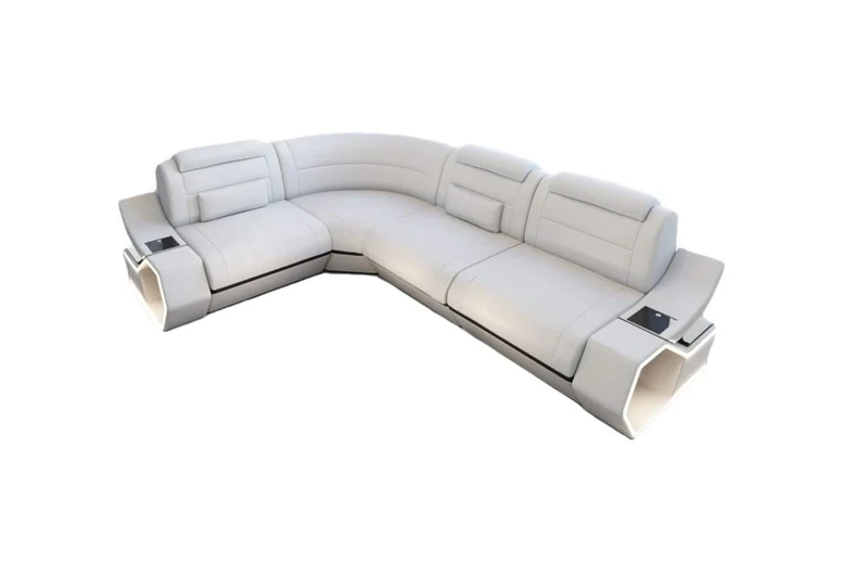 Couch Pescara L-Form in Leder