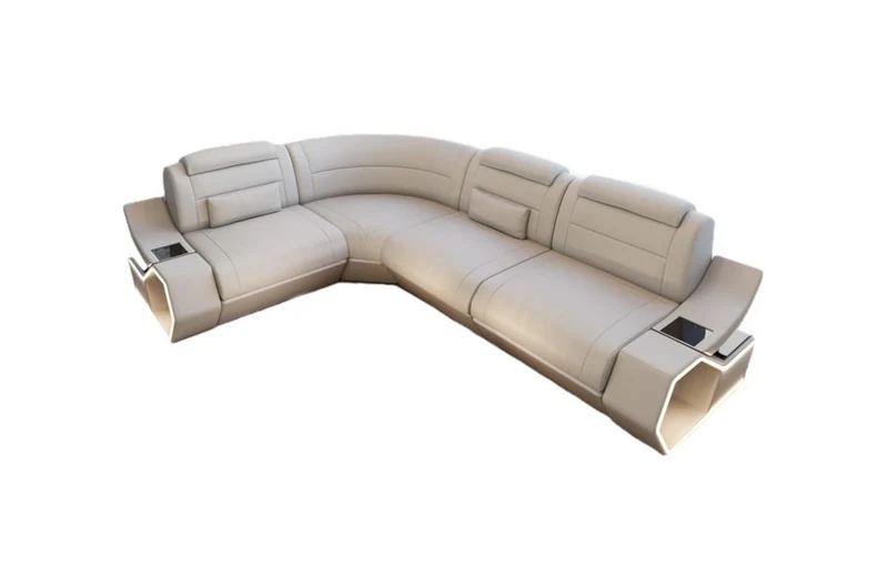 Couch Pescara L-Form in Leder