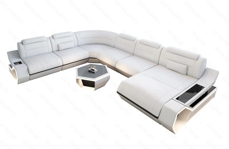 Wohnlandschaft Toscano XXL U-Form in Leder