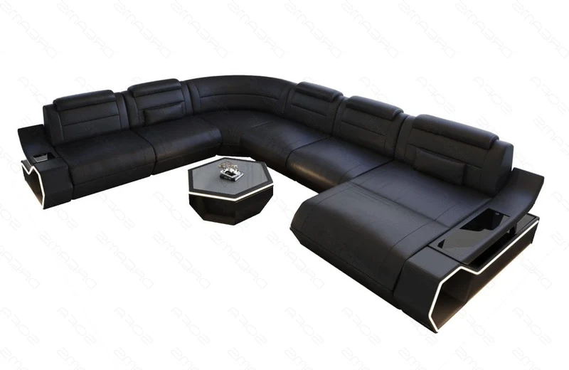 Wohnlandschaft Toscano XXL U-Form in Leder
