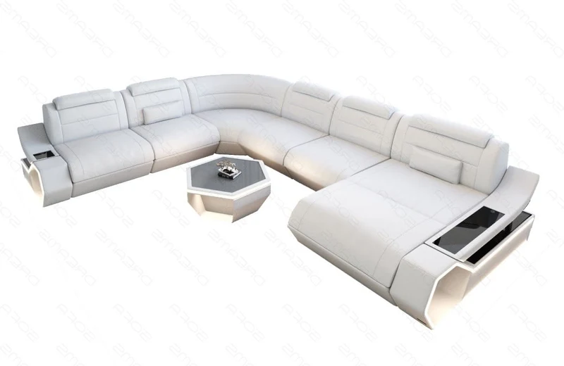 Wohnlandschaft Toscano XXL U-Form in Leder