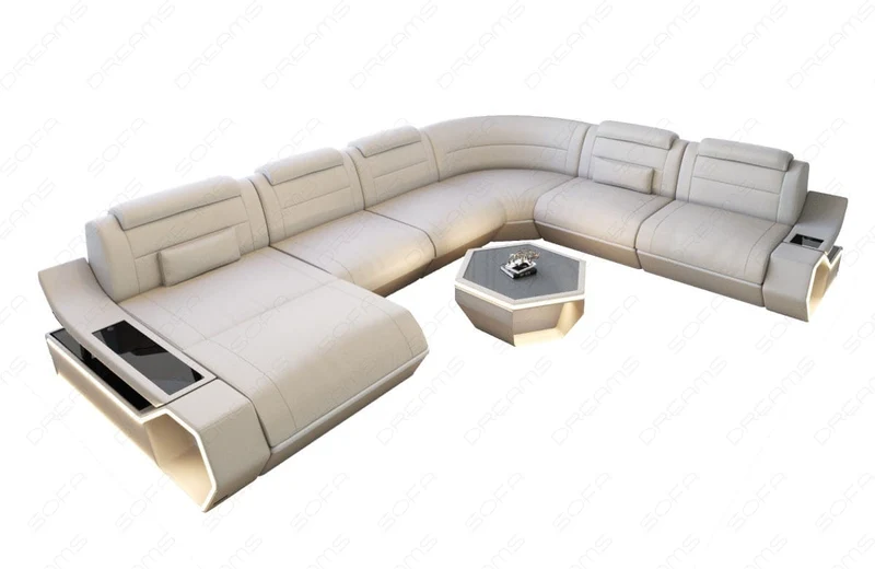 Wohnlandschaft Toscano XXL U-Form in Leder