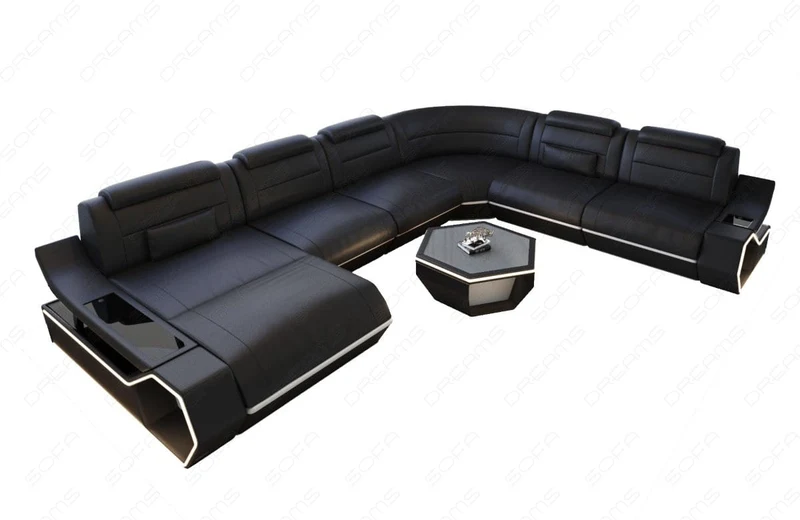 Wohnlandschaft Toscano XXL U-Form in Leder