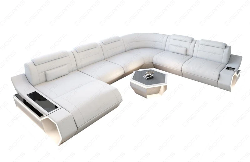 Wohnlandschaft Toscano XXL U-Form in Leder
