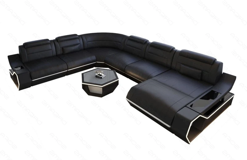 Wohnlandschaft Toscano XXL U-Form in Leder