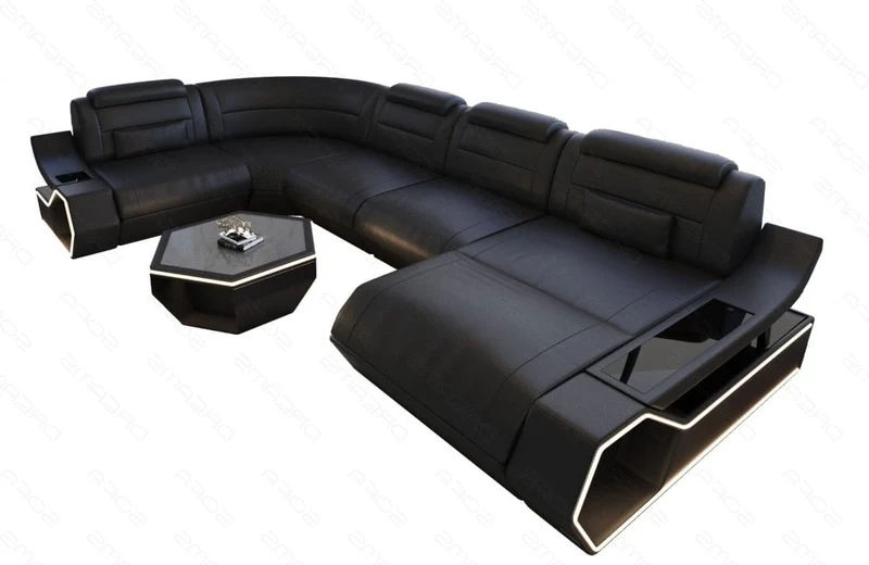 Wohnlandschaft Toscano U-Form in Leder