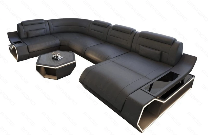 Wohnlandschaft Toscano U-Form in Leder