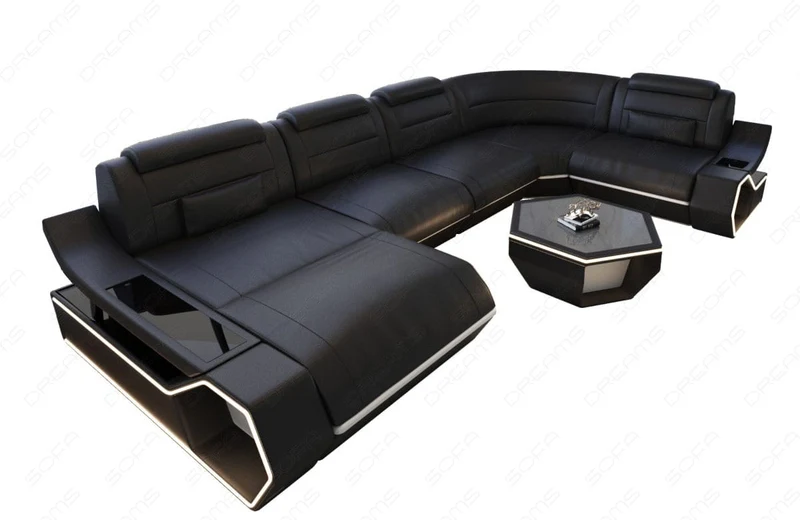Wohnlandschaft Toscano U-Form in Leder