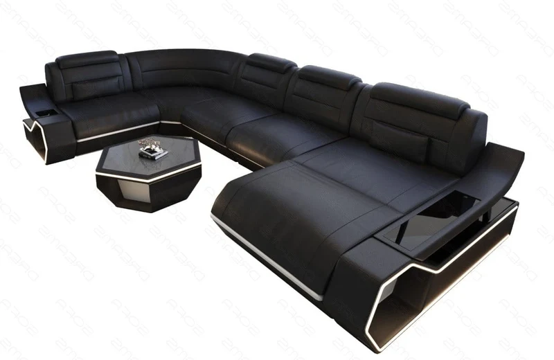Wohnlandschaft Toscano U-Form in Leder