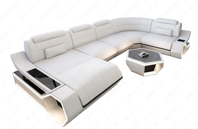 Wohnlandschaft Toscano U-Form in Leder