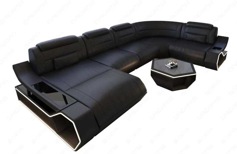 Wohnlandschaft Toscano U-Form in Leder