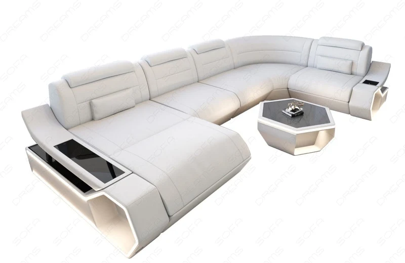 Wohnlandschaft Toscano U-Form in Leder