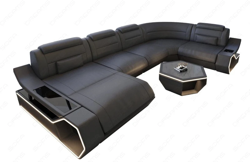 Wohnlandschaft Toscano U-Form in Leder