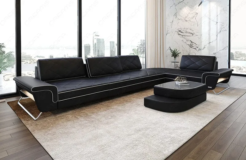 Couch Rotello L-Form in Leder