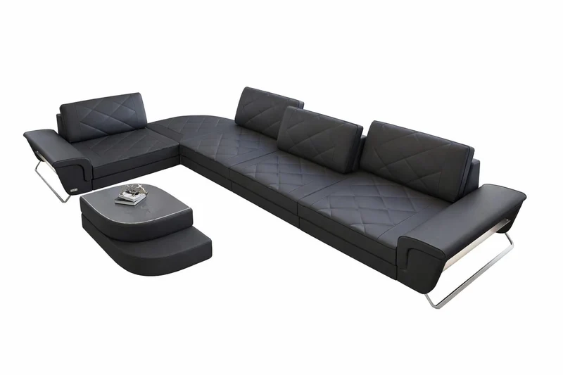 Couch Rotello L-Form in Leder