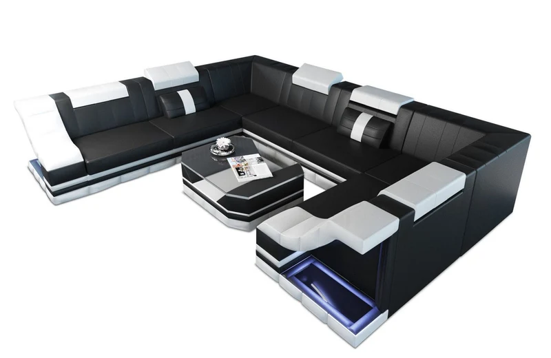 Sofa Bianchi Pur U-Form in Leder