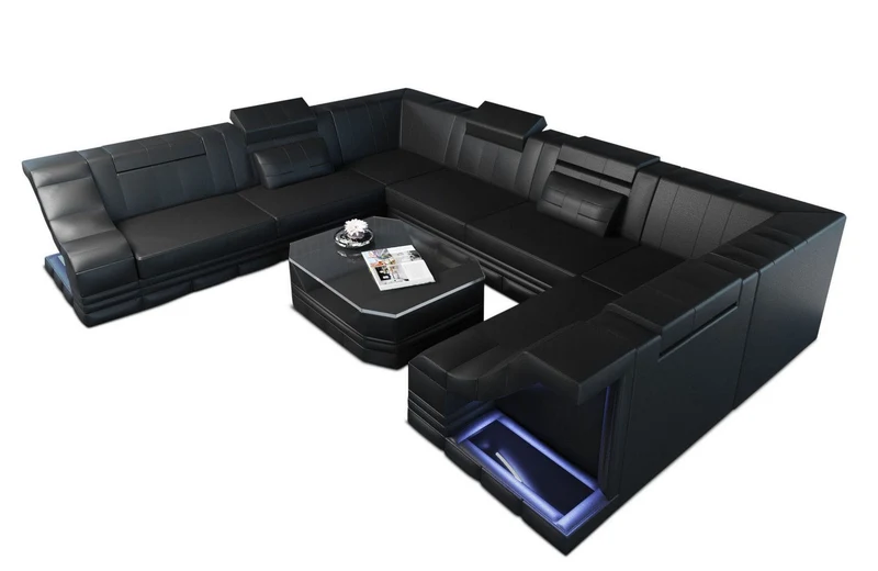 Sofa Bianchi Pur U-Form in Leder