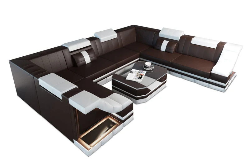 Sofa Bianchi Pur U-Form in Leder