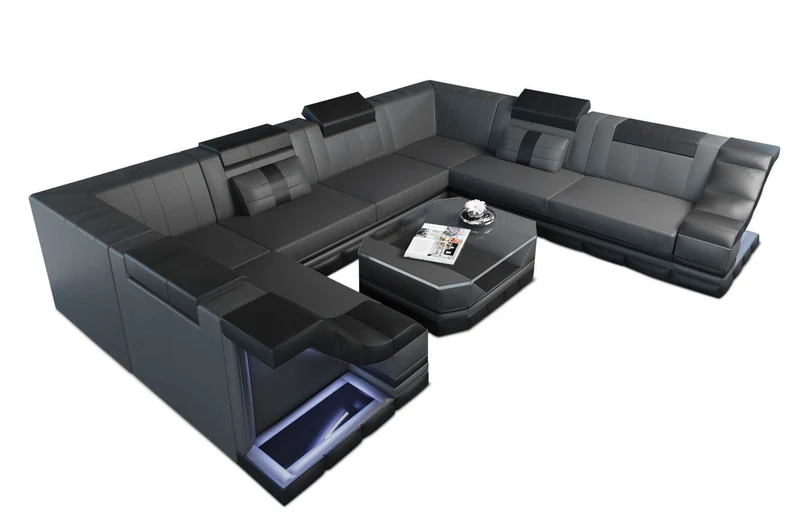 Sofa Bianchi Pur U-Form in Leder