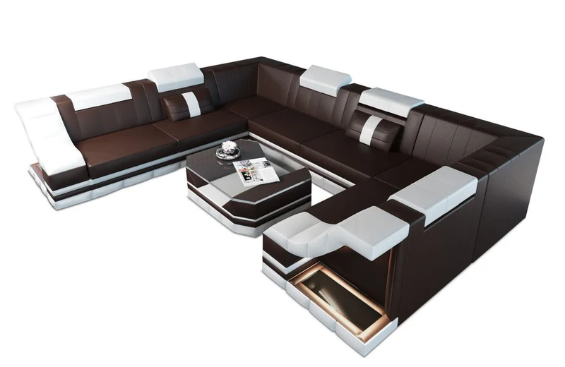 Sofa Bianchi Pur U-Form in Leder