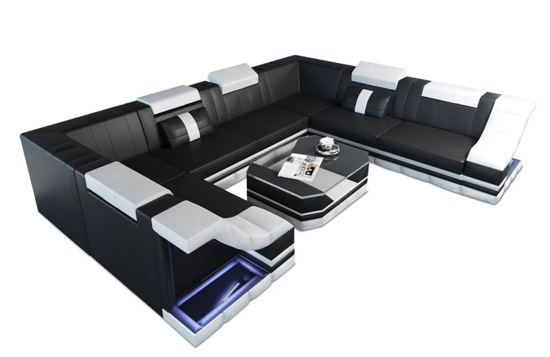 Sofa Bianchi Pur U-Form in Leder