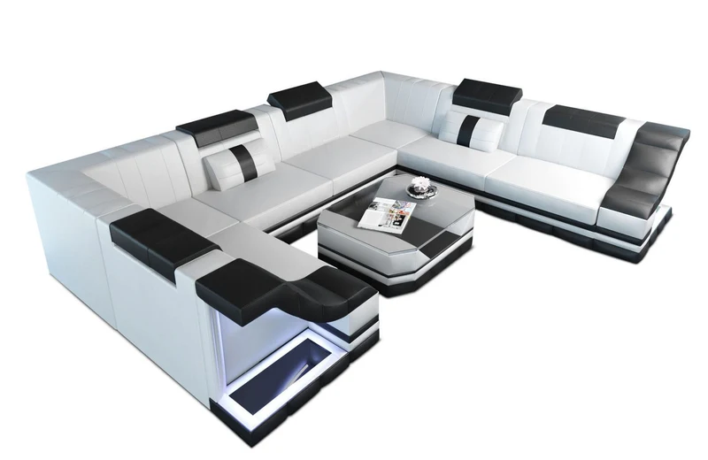 Sofa Bianchi Pur U-Form in Leder