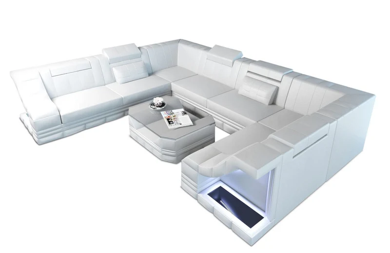 Sofa Bianchi Pur U-Form in Leder