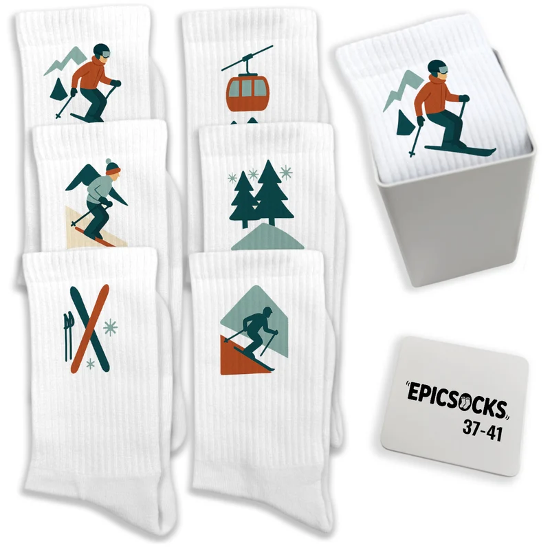 epicsocks Alpine Dreams Socken in 37-41 im 6er Set in Geschenkdose im 6er Set in Geschenkbox