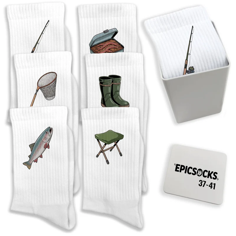 epicsocks Fischertraum Socken in 37-41 im 6er Set in Geschenkdose im 6er Set in Geschenkbox