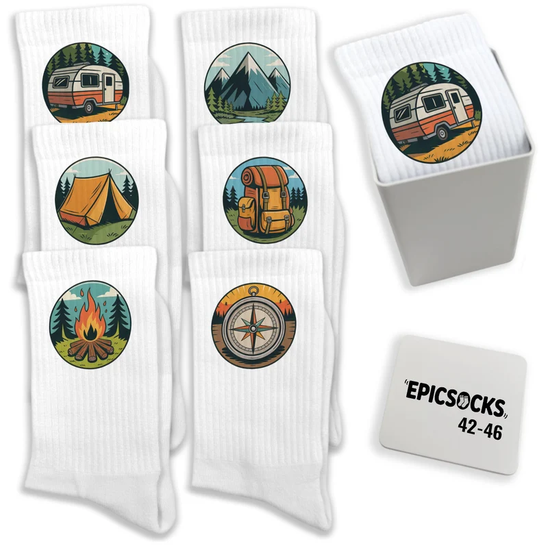 epicsocks Nature Explorer Socken in 37-41 im 6er Set in Geschenkdose im 6er Set in Geschenkbox